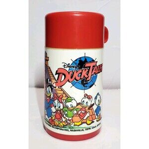 Vintage 1986 DuckTales Scrooge Thermos Red Aladdin Disney Lunchbox Accessory